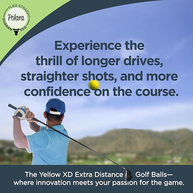 Polara Self-Correcting Golf Balls – High-Performance Golf Balls with Soft Feel, Anti-Slice & Hook Correction, Exceeds USGA Limits, Dimple Design for Maximum Distance, Golf Accessories for Men & Women
