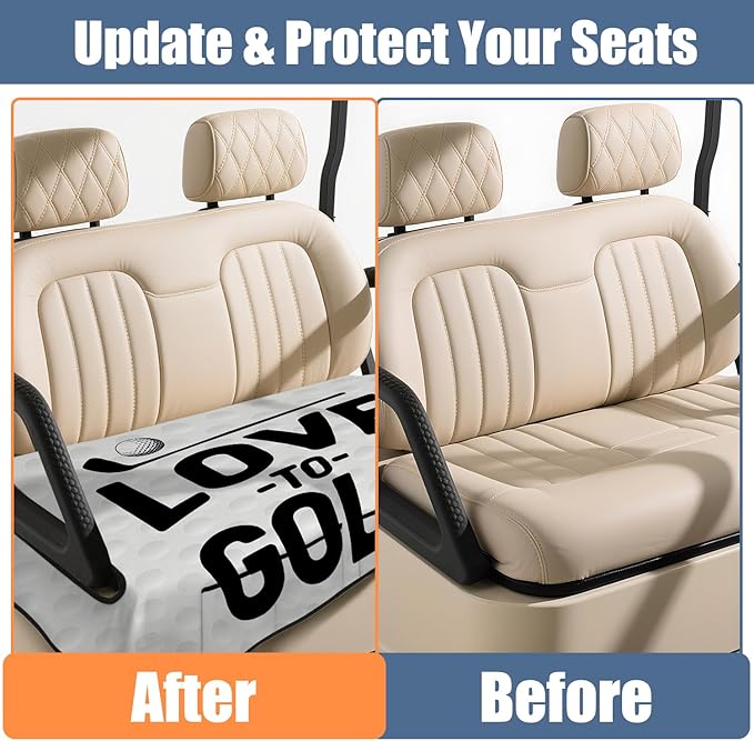Golf Cart Seat Covers, Golf Cart Seat Towel Blanket for 2-Seat Golf Carts, Breathable Golf Cart Seat Cushions Golf Club Car Accessories 51'' x 31''