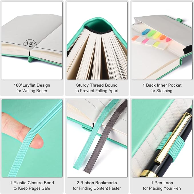 5 Pack College Ruled Notebook, 312 Numbered Pages Thick Notebooks Bulk - Image 3