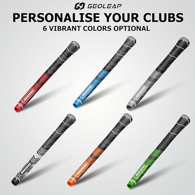 Geoleap Golf Grips Set of 13- Grips with Tapes and Grips with All Repair Kits for Choice,Hybrid Golf Club Grips All Weather Contral, High Feedback & Traction Golf Grips for Men and Women.