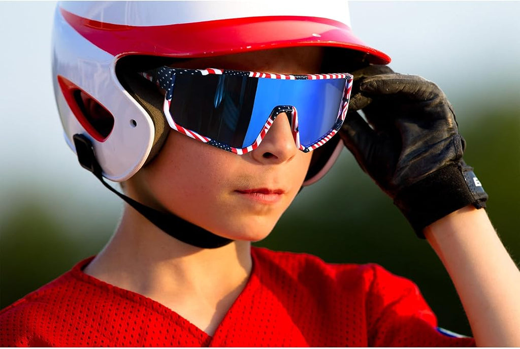 MVPTGRS Youth Baseball Sunglasses for Boys Girls Age 8-14 TR90 Frame Kids Sport Sunglasses for Softball Cycling Baseball Golf