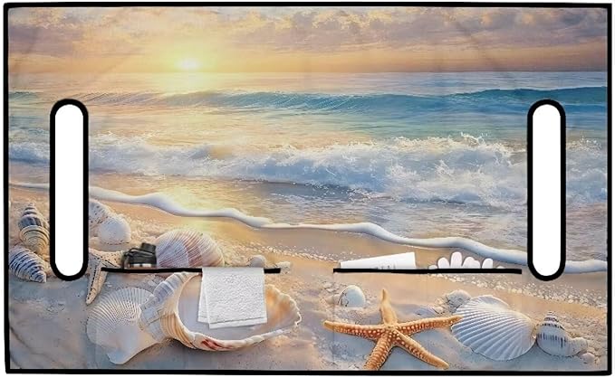 Golf Cart Seat Covers, Universal Golf Cart Seat Towel Blanket with 4 Front Pockets & Nonskid Bottom Fits for Club Car 2 Person Seats Golf Carts