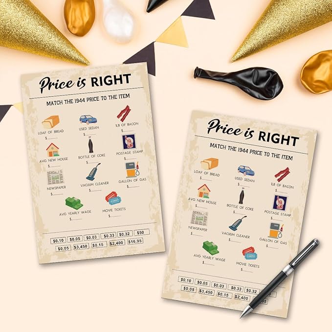 QUPT 80th Birthday Party Games, Price is Right Games, Birthday Party Supplies - Image 5