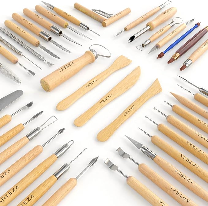 Arteza Pottery & Polymer Clay Tools, 42-Piece Sculpting Set, Steel Tip Tools - Image 9