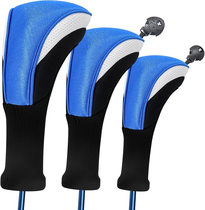 Wood Headcover Golf Club Covers Driver Headcovers Nylon Head Covers Designed to Fit All Woods - 3/4/5/6 Pack/Set Golf Accessories Suitable for Men and Women