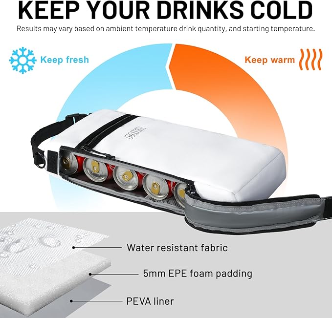 MIER Golf Bag Cooler Insulated Soft Cooler Bag Golf Accessories for Men 9 Cans Portable Beer Cooler Sleeve for Picnic Beach Outdoor Activities