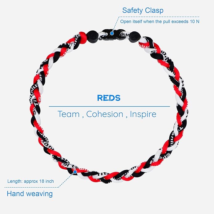 Baseball Rope Necklaces, League Team Colors Braided Necklace, Baseball Team Gifts