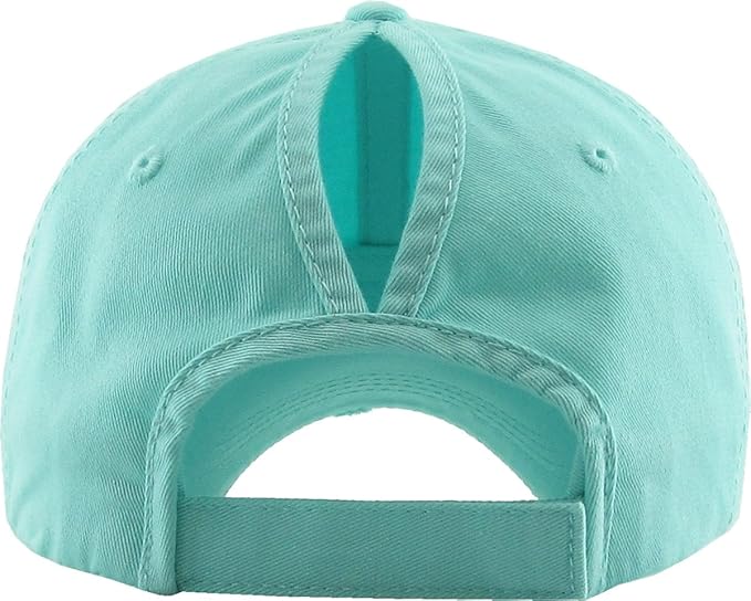 Classic Plain Ponytail Messy High Bun Headwear Adjustable Cotton Trucker Mesh Glitter Hat Baseball Cap