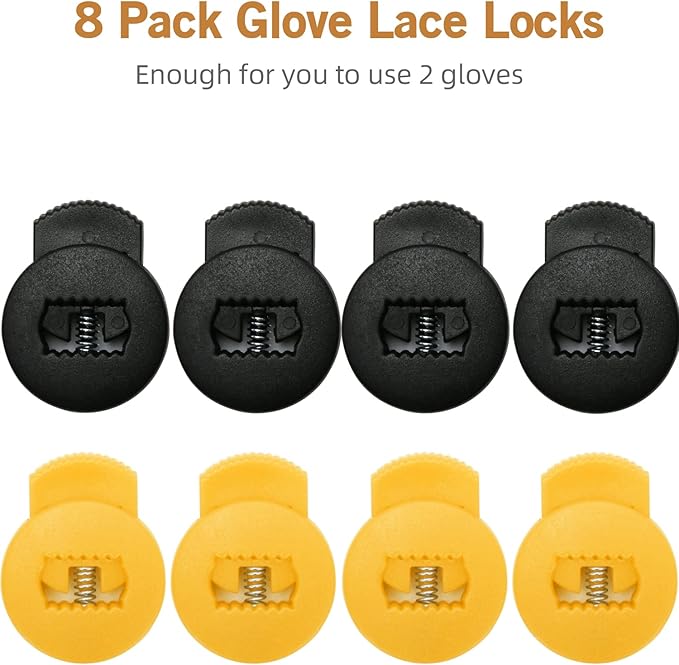 AliBall Glove Locks Baseball, Glove Lace Locks 8 Pack, Never Need Thying Knots Again, Fits All Baseball and Softball Gloves