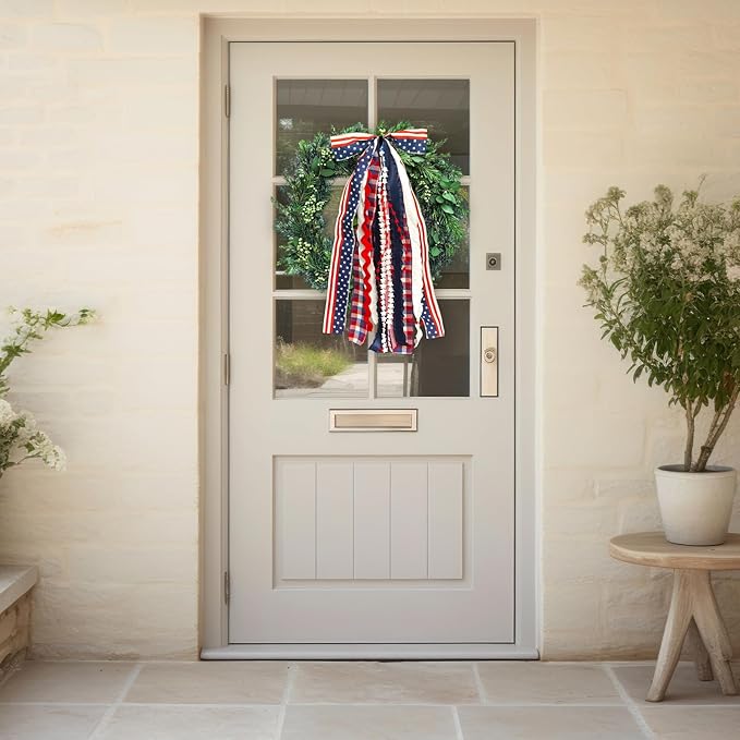 Large Patriotic Star Ribbon Bow - Image 3