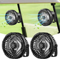 Roykaw 10400 mAh Magnetic Golf Cart Fan Portable Rechargeable Battery Powered, 24+ Hrs, w/LED Lights, Compatible with EZGO/Club Car/Yamaha & All Ironic-Body, Cordless & Remote Control, 2 PCS