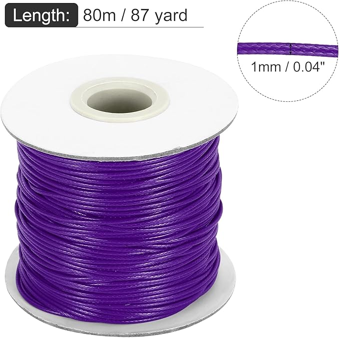 MECCANIXITY Waxed Cord 1mm Waxed Thread 87 Yard Wax String Leather Cord - Image 2