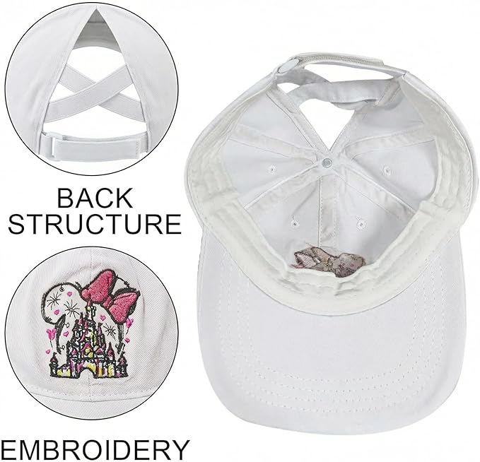 Baseball Caps for Girls Kids Cute Graphic Ponytail Hat Trucker Fashion Acid wash Hats Fun Adjustable Criss Cross Cap