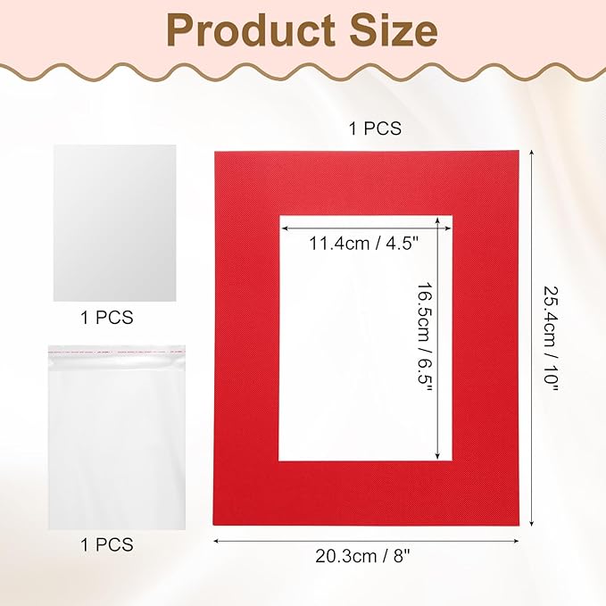 uxcell Picture Mats, 8 x 10 Mat Board Center - Image 2