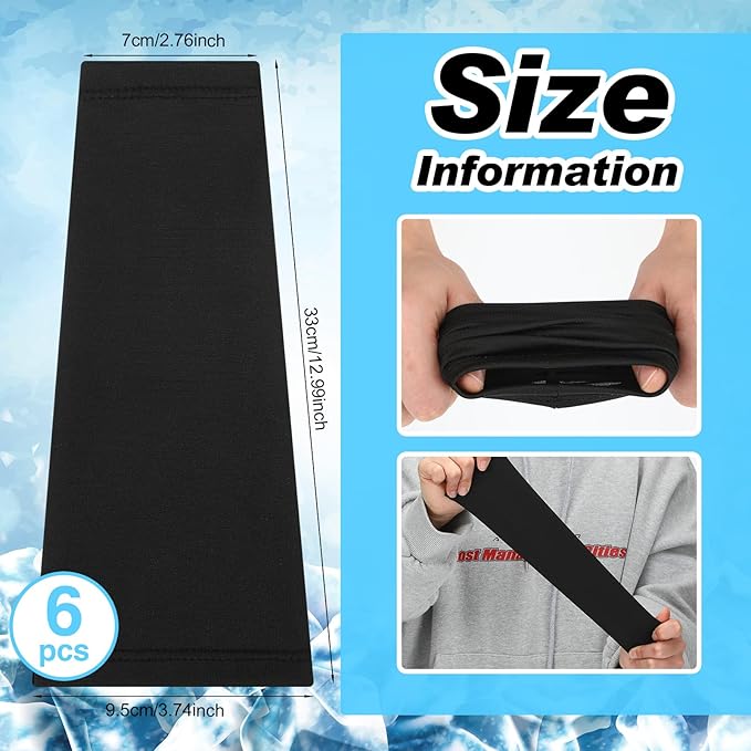 SATINIOR 6 Pairs Arm Sleeves for Kids, Compression UV Cooling Arm Sleeve for Baseball Football Youth Boy Girl Sports