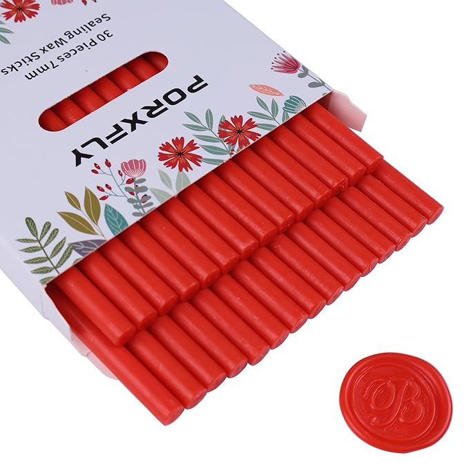 30 Pieces 7mm Sealing Wax Sticks by PORXFLY