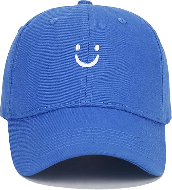 Umeepar Smile Face Baseball Cap for Women Men Adjustable Low Profile Unstructured Cotton Dad Hat