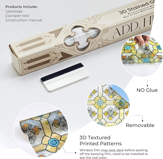 3D Stained Glass Window Film, Decorative Window Privacy Film - Image 4