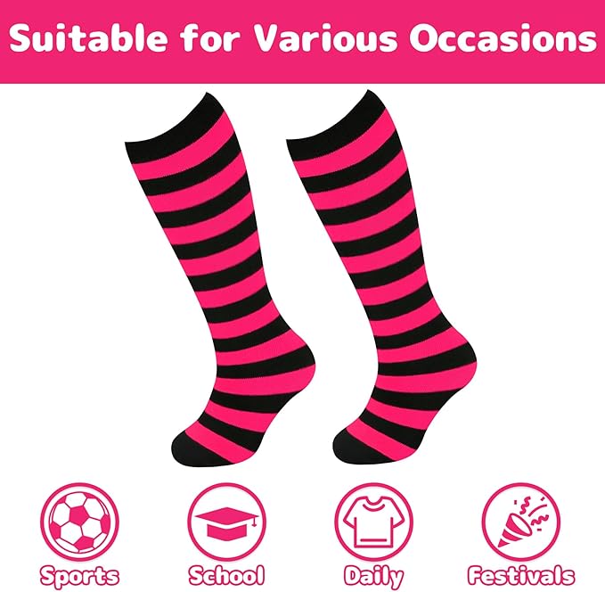 Olreco 1 Pack Toddler Kids Youth Soccer Socks Girls Boys Baseball Socks Youth Knee High Softball Football Accessories Cotton
