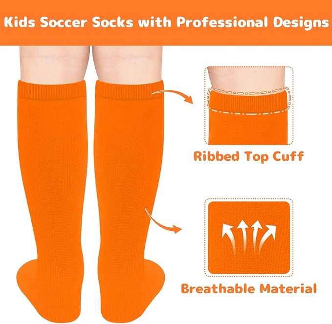 Olreco 1 Pack Toddler Kids Youth Soccer Socks Girls Boys Baseball Socks Youth Knee High Softball Football Accessories Cotton