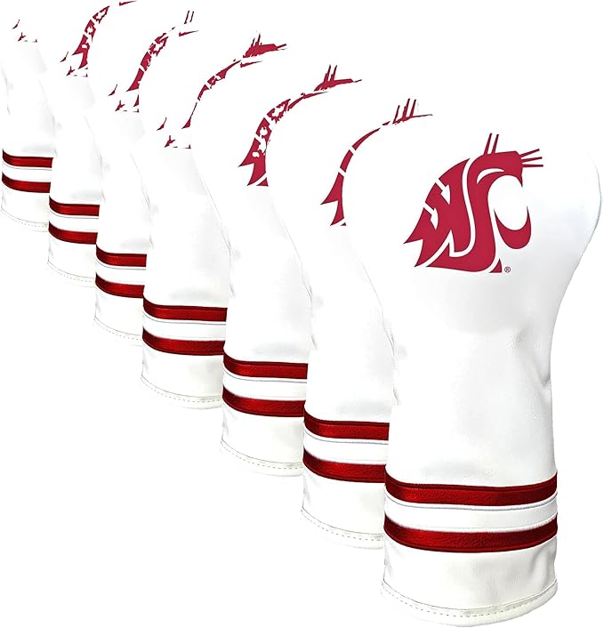 Team Golf NCAA White Vintage Driver Golf Club Headcover, Form Fitting Design, Retro Design