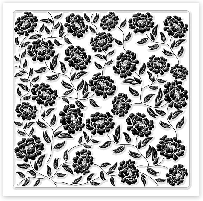 CHGCRAFT Peony Polymer Clay Texture Sheets Peony Silicone Clay Texture Stamp - Image 8