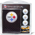 Team Golf NFL Pittsburgh Steelers Gift Set: Embroidered Golf Towel, 3 Golf Balls, and 14 Golf Tees 2-3/4" Regulation, Tri-Fold Towel 16" x 22" & 100% Cotton