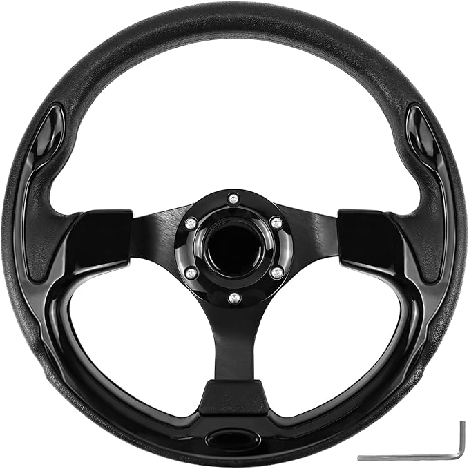 Golf Cart Steering Wheel, Skid Steering Wheel, Universal Golf Cart for Club Car EZGO RXV and TXT, Yamaha, Precedent Tempo, DS