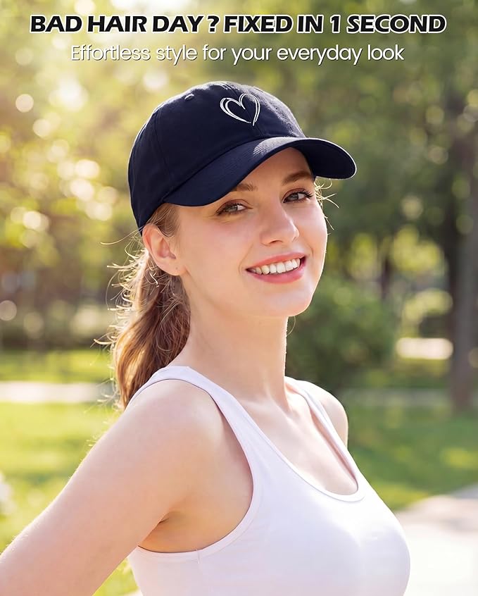 American Trends Womens Baseball Caps Cute Heart Dad Hat, Adjustable Cotton Unisex Cap for Workout, Golf & Everyday Wear