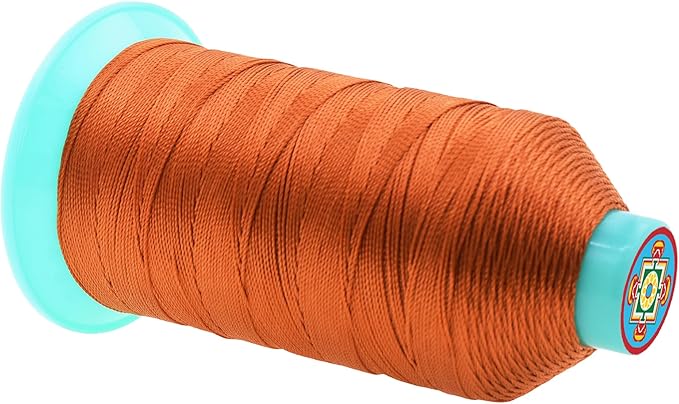 Mandala Crafts Bonded Nylon Thread Burnt Orange Heavy Duty Sewing Threads - Image 2