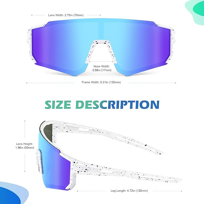 Fanshen Kids Baseball Sunglasses for Boys Girls Ages 3-12, Sports Polarized Youth Baseball Softball Sunglasses UV Protection
