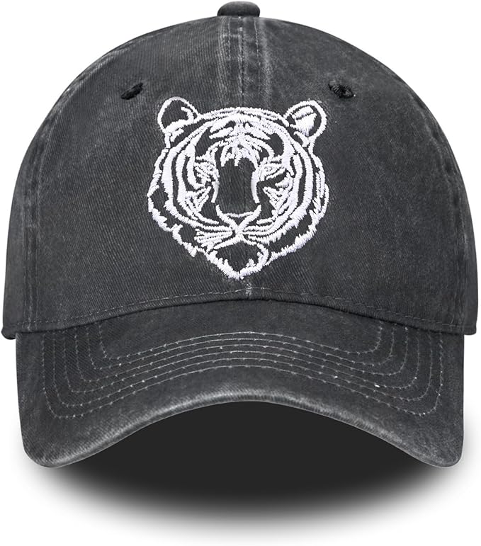 Embroidered Baseball Cap for Women Men Vintage Adjustable Washed Distressed Denim Baseball Hat