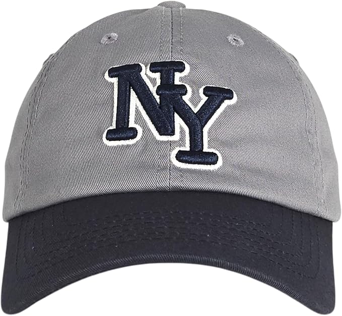 NY 3D Embroidered Cotton Dad Hat – New York Baseball Cap, Adjustable Metal Buckle Strap, Unstructured Low-Profile Style