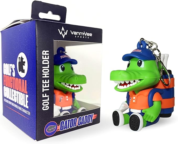 NCAA Mascot Golf Tee Holders, Includes 8 Golf Tees, Fun Golf Accessory, Stylish Golf Bag Add-On, Unique Golf Gift for Men & Women