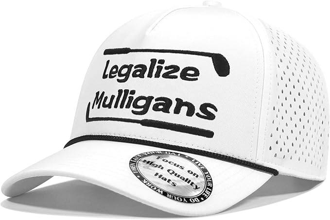 Funny Golf Hats Funny Golf Gifts for Men,Golf Rope Hat for Men,Legalize Mulligans - Black/White