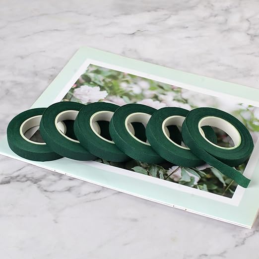 6 Roll Floral Tape 1/2inch Flower Tape Dark Green, Floral Tapes - Image 4