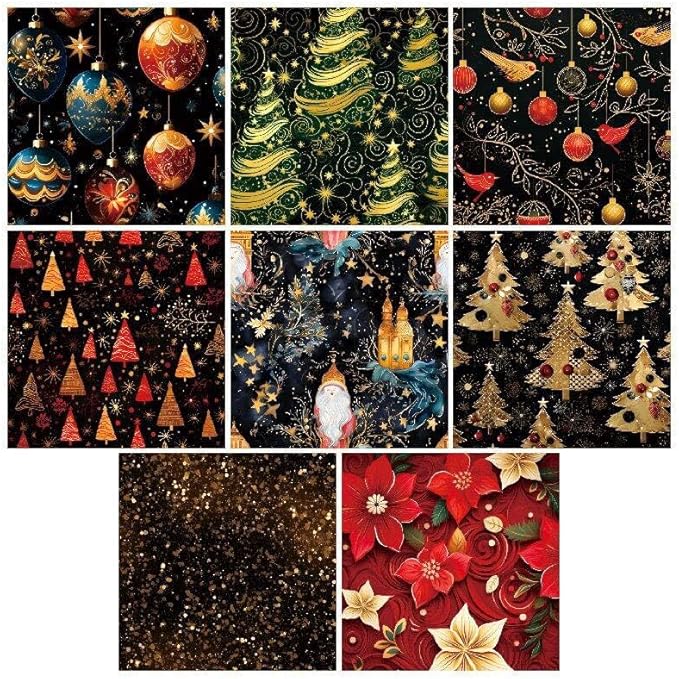 Chritmas Scrapbook Paper Ballon Ribbon Festival Patterned Paper 6×6, 24 Sheets - Image 5