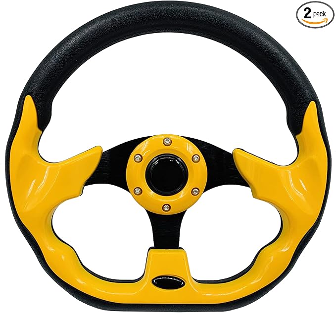 12.5 inch Golf Cart Steering Wheel Universal Ergonomic Design for EZGO RXV & TXT, Club Car DS and Precedent Tempo, Yamaha, Most Golf Cart