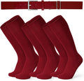 XZQTIVE 3 Pairs of Baseball Softball Socks and 1 Baseball Softball Belt Combo Set Knee-High Soccer Socks for Kids Youth Adult