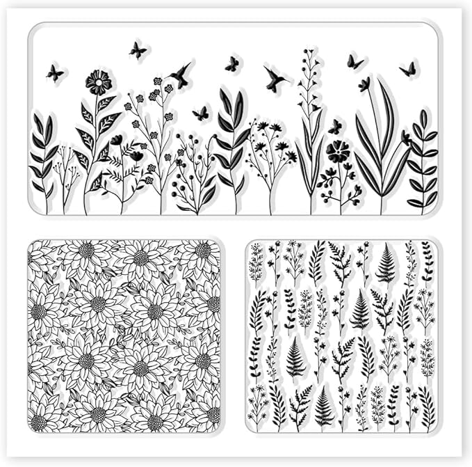 CHGCRAFT Polymer Clay Texture Sheet Leaves and Flowers Clay Texture Mat Floral - Image 8