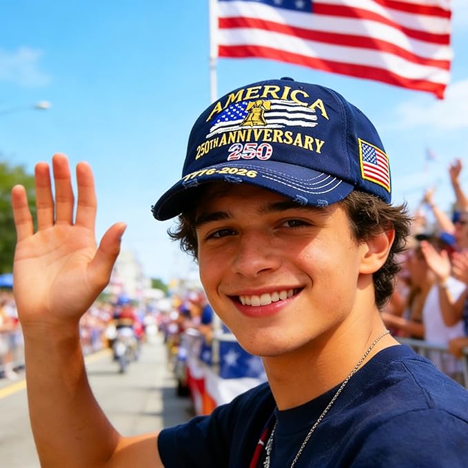 U.S.A 250th Anniversary Embroidered Baseball Cap Adjustable 1776-2026 Anniversary Birthday Retro Patriots Hat for Men Women