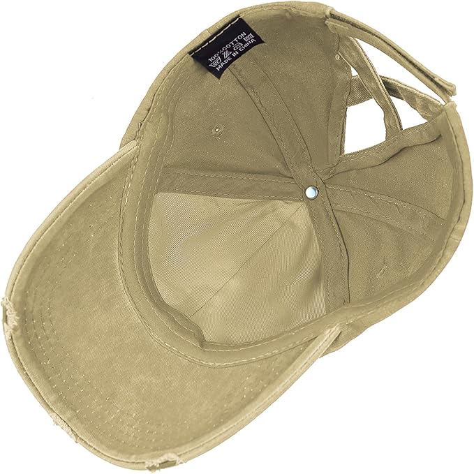 Womens Criss Cross Ponytail Baseball Cap Distressed Ponytail Hat High Messy Bun Trucker Ponycap for Outdoor Sports