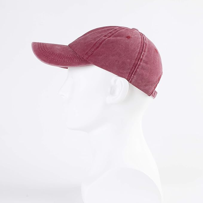LANGZHEN Unisex Baseball Cap 100% Cotton Fits Men Women Washed Denim Adjustable Dad Hat
