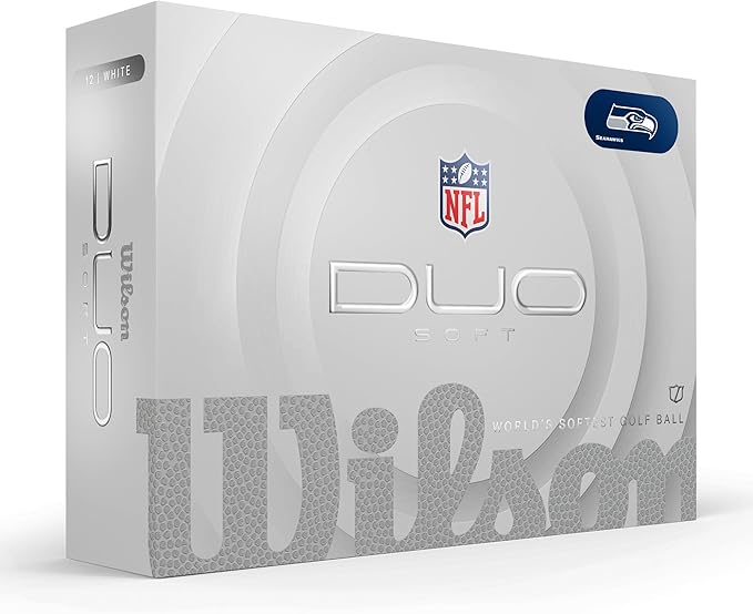 WILSON 2025 Duo Soft NFL Golf Ball - 12 Balls, White, Atlanta Falcons
