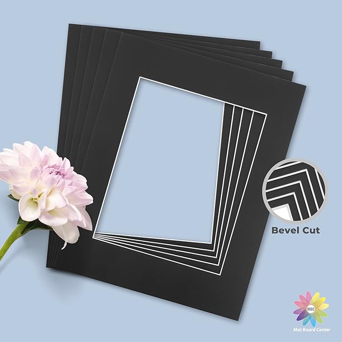 Mat Board Center, 11x14 for 8x10 Black Color Mats - Image 5