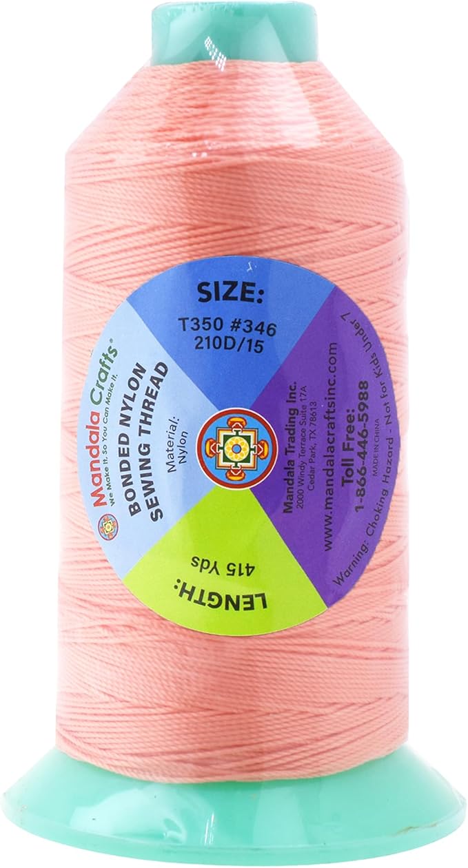 Mandala Crafts Bonded Nylon Thread Blush Heavy Duty Sewing Threads - Image 3