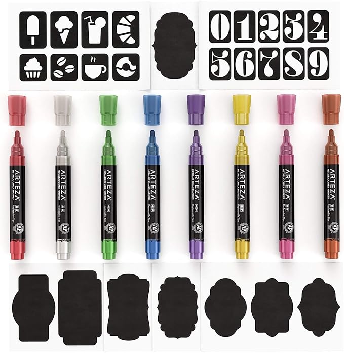 ARTEZA Liquid Chalk Markers, Metallic Colors - Image 5