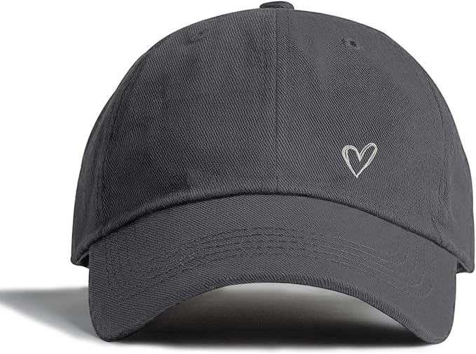 Pairxily Vintage Heart Embroidered Baseball Cap Distressed Adjustable Hat for Women Low Profile Dad Hats Unisex Cotton Cap