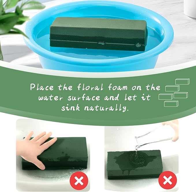 Tunnkit 8 Pcs Floral Foam Blocks Each 7.8" L x 3.5" W x 2.4" H Wet & Dry Flower - Image 4