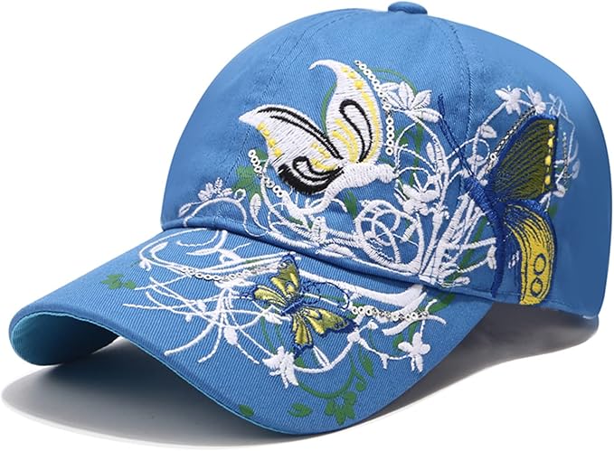 Trucker Hats California H Womens Hat Trendy Creativity Flowers Butterfly Sequins Embroidered Baseball Cap